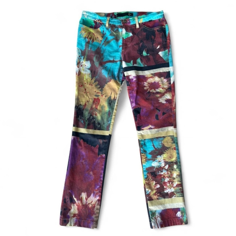 Vintage Rare Roberto Cavalli Just Cavalli Jeans Floral with Shimmer